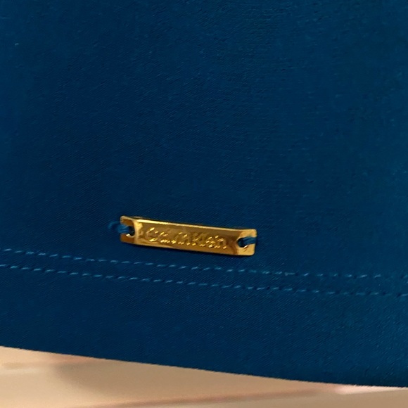 Calvin Klein Teal V-Neck Blouse - Picture 2 of 4